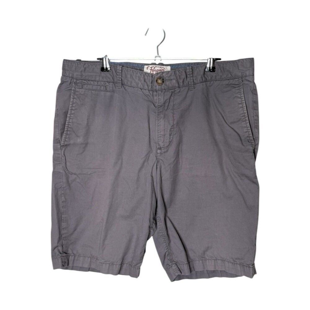 Original Penguin Men's Gray Chino Shorts Size 34 100% Cotton